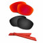 HKUCO Red/Black Polarized Replacement Lenses plus Red Earsocks Rubber Kit For Oakley Straight Jacket（2007)