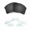 HKUCO Black Polarized Replacement Lenses and White Earsocks Rubber Kit For Oakley Flak Jacket XLJ Sunglasses