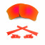 HKUCO For Oakley Flak Jacket XLJ Red Polarized Replacement Lenses And Orange Earsocks Rubber Kit 