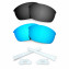 HKUCO Blue/Black Polarized Replacement Lenses and White Earsocks Rubber Kit For Oakley Flak Jacket Sunglasses