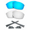 HKUCO For Oakley Flak Jacket Blue/Silver Polarized Replacement Lenses And Grey Earsocks Rubber Kit 