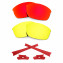 HKUCO For Oakley Flak Jacket Red/24K Gold Polarized Replacement Lenses And Red Earsocks Rubber Kit 