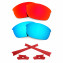 HKUCO For Oakley Flak Jacket Red/Blue Polarized Replacement Lenses And Red Earsocks Rubber Kit 