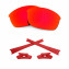 HKUCO For Oakley Flak Jacket Red Polarized Replacement Lenses And Red Earsocks Rubber Kit 