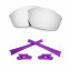 HKUCO Silver Polarized Replacement Lenses and Purple Earsocks Rubber Kit For Oakley Flak Jacket Sunglasses