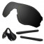 HKUCO For Oakley EVZero OO9308 Black Polarized Replacement Lenses And Black Earsocks Rubber Kit And Nose Pads