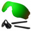 HKUCO For Oakley EVZero OO9308 Green Polarized Replacement Lenses And Black Earsocks Rubber Kit And Nose Pads