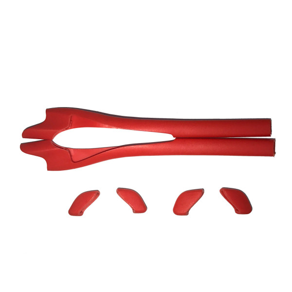 HKUCO Red Replacement Silicone Leg Set For Oakley Half Jacket 2.0 XL Sunglasses Earsocks Rubber Kit