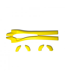 HKUCO Yellow Replacement Silicone Leg Set For Oakley Half Jacket 2.0 Sunglasses Earsocks Rubber Kit