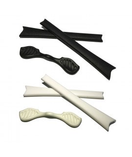 HKUCO Black/White Replacement Silicone Leg Set For Oakley Radar Sunglasses Earsocks Rubber Kit