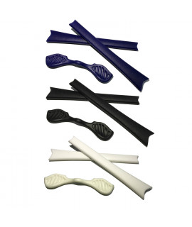 HKUCO Blue/Black/White Replacement Silicone Leg Set For Oakley Radar Sunglasses Earsocks Rubber Kit