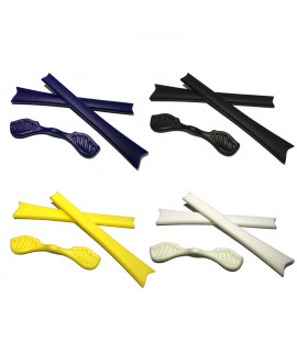 HKUCO Blue/Black/Yellow/White Replacement Silicone Leg Set For Oakley Radar Sunglasses Earsocks Rubber Kit