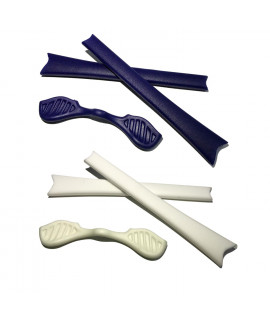 HKUCO Blue/White Replacement Silicone Leg Set For Oakley Radar Sunglasses Earsocks Rubber Kit