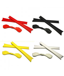 HKUCO Red/Black/Yellow/White Replacement Silicone Leg Set For Oakley Radar Sunglasses Earsocks Rubber Kit