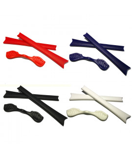 HKUCO Red/Blue/Black/White Replacement Silicone Leg Set For Oakley Radar Sunglasses Earsocks Rubber Kit