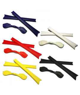 HKUCO Red/Blue/Black/Yellow/White Replacement Silicone Leg Set For Oakley Radar Sunglasses Earsocks Rubber Kit
