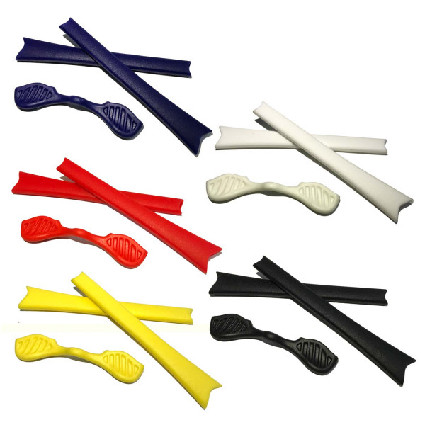 HKUCO Red/Blue/Black/Yellow/White Replacement Silicone Leg Set For Oakley Radar Sunglasses Earsocks Rubber Kit