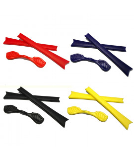 HKUCO Red/Blue/Black/Yellow Replacement Silicone Leg Set For Oakley Radar Sunglasses Earsocks Rubber Kit