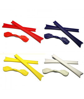 HKUCO Red/Blue/Yellow/White Replacement Silicone Leg Set For Oakley Radar Sunglasses Earsocks Rubber Kit