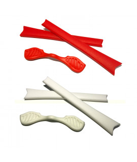 HKUCO Red/White Replacement Silicone Leg Set For Oakley Radar Sunglasses Earsocks Rubber Kit