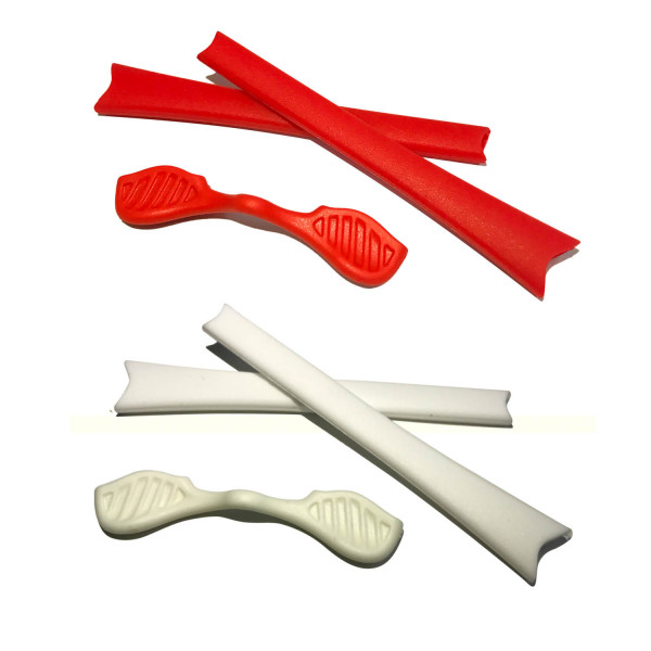 HKUCO Red/White Replacement Silicone Leg Set For Oakley Radar Sunglasses Earsocks Rubber Kit