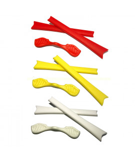 HKUCO Red/Yellow/White Replacement Silicone Leg Set For Oakley Radar Sunglasses Earsocks Rubber Kit