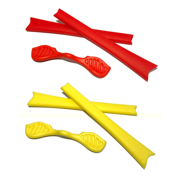 HKUCO Red/Yellow Replacement Silicone Leg Set For Oakley Radar Sunglasses Earsocks Rubber Kit