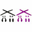 HKUCO Black/Purple Replacement Silicone Leg Set For Oakley Juliet Sunglasses Earsocks Rubber Kit