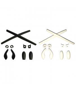 HKUCO Black/White Replacement Silicone Leg Set For Oakley Juliet Sunglasses Earsocks Rubber Kit