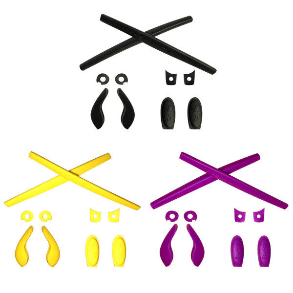 HKUCO Black/Yellow/Purple Replacement Silicone Leg Set For Oakley Juliet Sunglasses Earsocks Rubber Kit