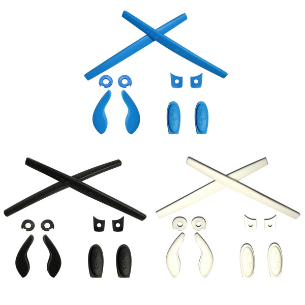 HKUCO Blue/Black/White Replacement Silicone Leg Set For Oakley Juliet Sunglasses Earsocks Rubber Kit