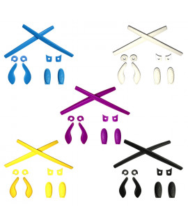 HKUCO Blue/Black/Yellow/White/Purple Replacement Silicone Leg Set For Oakley Juliet Sunglasses Earsocks Rubber Kit