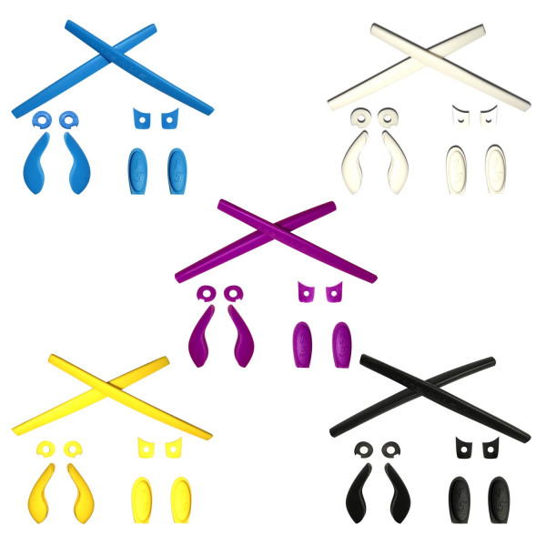 HKUCO Blue/Black/Yellow/White/Purple Replacement Silicone Leg Set For Oakley Juliet Sunglasses Earsocks Rubber Kit