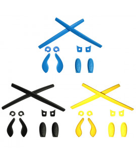 HKUCO Blue/Black/Yellow Replacement Silicone Leg Set For Oakley Juliet Sunglasses Earsocks Rubber Kit