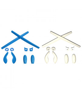 HKUCO Blue/White Replacement Silicone Leg Set For Oakley Juliet Sunglasses Earsocks Rubber Kit