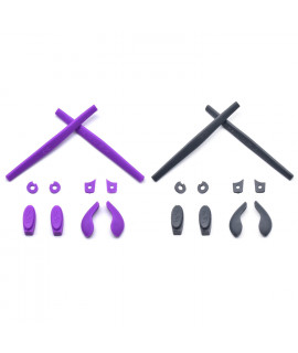 HKUCO Purple/Dark Grey Replacement Silicone Leg Set For Oakley Juliet Sunglasses Earsocks Rubber Kit