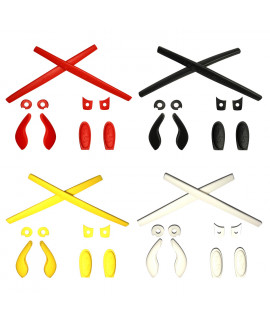 HKUCO Red/Black/Yellow/White Replacement Silicone Leg Set For Oakley Juliet Sunglasses Earsocks Rubber Kit