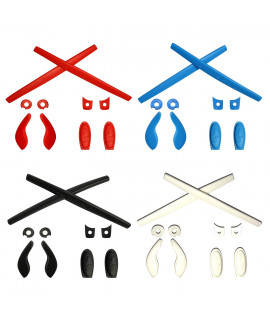 HKUCO Red/Blue/Black/White Replacement Silicone Leg Set For Oakley Juliet Sunglasses Earsocks Rubber Kit
