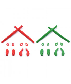 HKUCO Red/Green Replacement Silicone Leg Set For Oakley Juliet Sunglasses Earsocks Rubber Kit