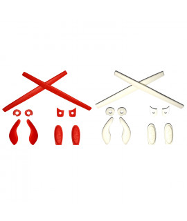 HKUCO Red/White Replacement Silicone Leg Set For Oakley Juliet Sunglasses Earsocks Rubber Kit