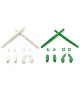 HKUCO White/Green Replacement Silicone Leg Set For Oakley Juliet Sunglasses Earsocks Rubber Kit