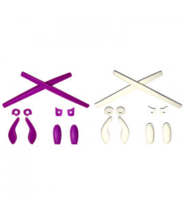 HKUCO White/Purple Replacement Silicone Leg Set For Oakley Juliet Sunglasses Earsocks Rubber Kit