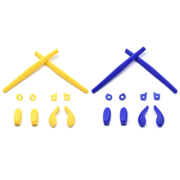 HKUCO Yellow/Dark Blue Replacement Silicone Leg Set For Oakley Juliet Sunglasses Earsocks Rubber Kit