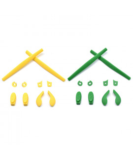 HKUCO Yellow/Green Replacement Silicone Leg Set For Oakley Juliet Sunglasses Earsocks Rubber Kit