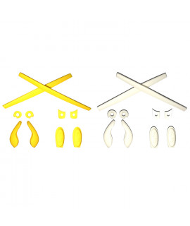 HKUCO Yellow/White Replacement Silicone Leg Set For Oakley Juliet Sunglasses Earsocks Rubber Kit