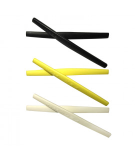 HKUCO Black/Yellow/White Replacement Silicone Leg Set For Oakley Whisker Sunglasses Earsocks Rubber Kit