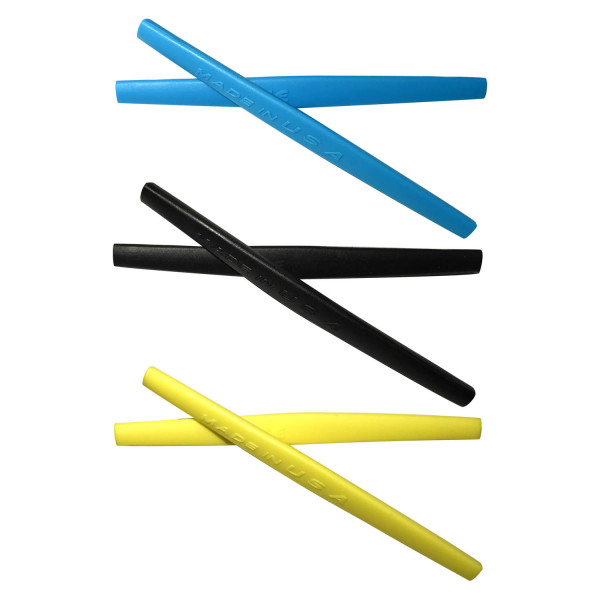 HKUCO Blue/Black/Yellow Replacement Silicone Leg Set For Oakley Whisker Sunglasses Earsocks Rubber Kit