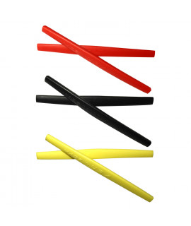 HKUCO Red/Black/Yellow Replacement Silicone Leg Set For Oakley Whisker Sunglasses Earsocks Rubber Kit