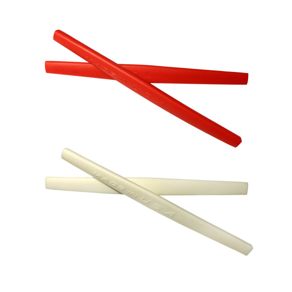 HKUCO Red/White Replacement Silicone Leg Set For Oakley Whisker Sunglasses Earsocks Rubber Kit