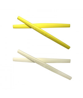 HKUCO Yellow/White Replacement Silicone Leg Set For Oakley Whisker Sunglasses Earsocks Rubber Kit